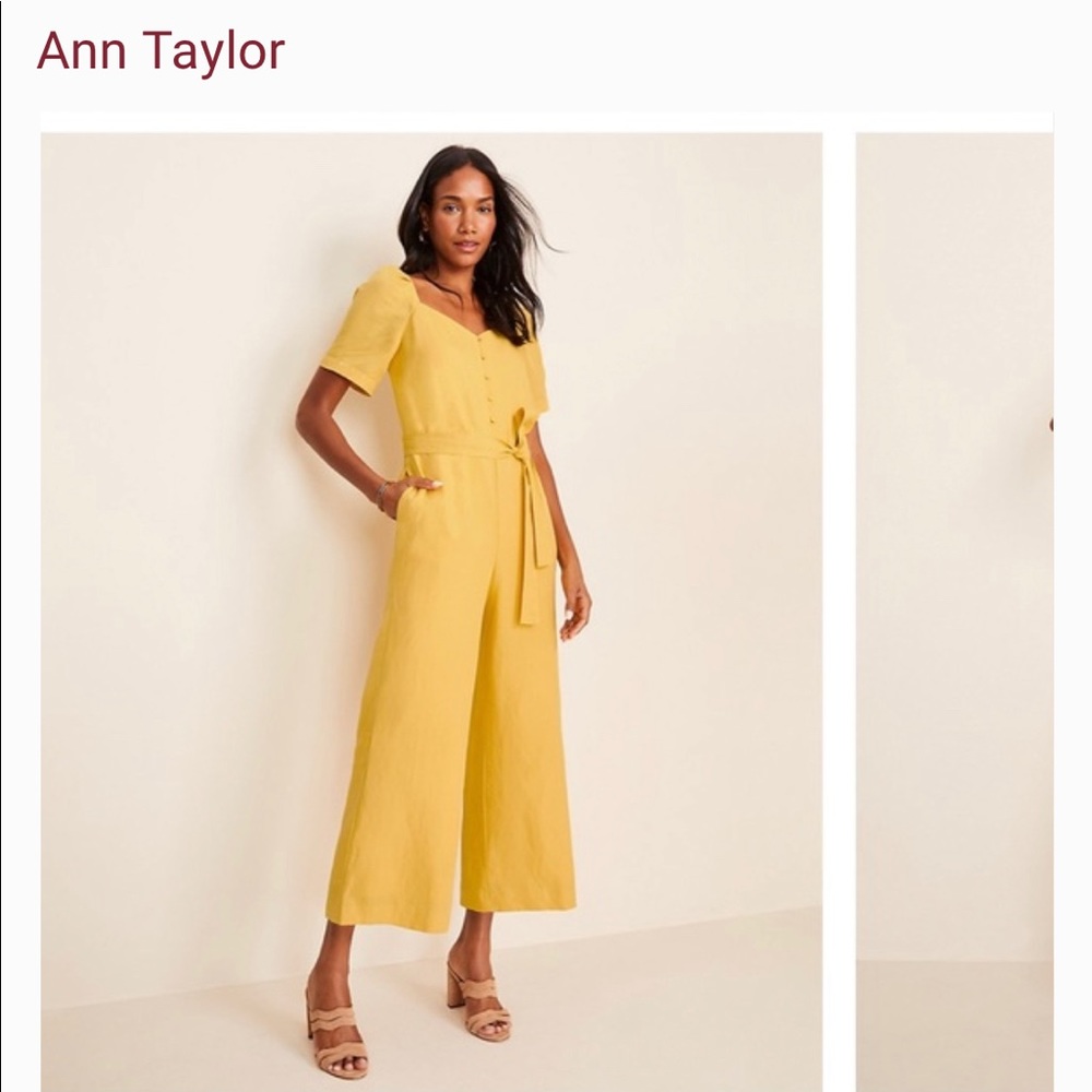 ANN TAYLOR | Jumpsuit Yellow Lenin Sz2